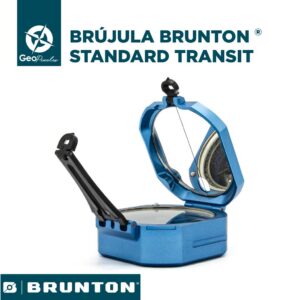 Brújula Brunton ® Standard Transit azul, naranja, oro + estuche de cuero